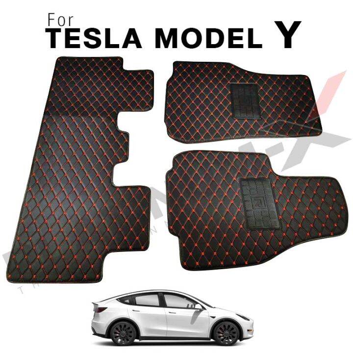 พรมติดรถยนต์-tesla-model-y-5d-2023-พรมปูพื้น-6d-hi-class-พรมรถยนต์-พื้นดำด้ายแดง-ดำ-5ประตู-พรมรถ-ev-พรมเข้ารูป-พรมแยกชิ้น-พรม6d-กันน้ำ-suv-อุปกรณ์ภายใน