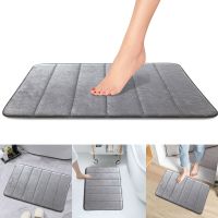 [A Warm] HomeMatFleece BathroomWater Absorption Non Slip Memory Foam Absorbent Washable Rug Toilet Floor Mat