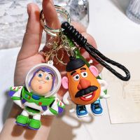 UYINGME สามตา พวงกุญแจเบสไลท์เยียร์ ไม้ดี้ มิสเตอร์มันฝรั่งหัว Mr.potato HEAD keyring น่ารักน่ารักๆ ตุ๊กตาอะนิเมะ จี้ตุ๊กตาสามตา ของขวัญวันเกิดของขวัญ