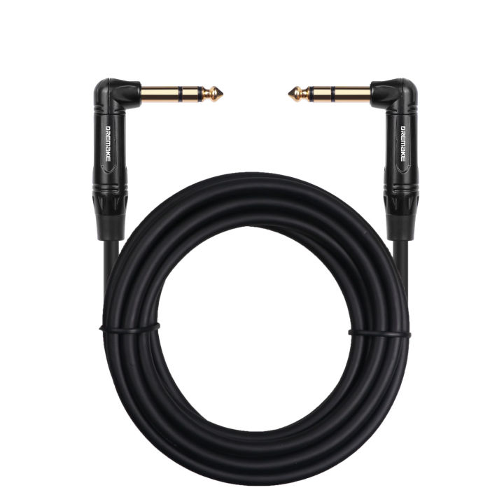 dremake-jack-6-35mm-to-6-35mm-guitar-cable-14-inch-right-angle-stereo-audio-instrument-amp-cord-for-dj-pro-electric-drum-bass