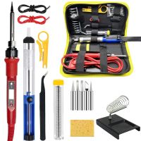 80W Adjustable Temperature Electric Soldering Iron Kit LCD Welding Tool Ceramic Heater Soldering Iron Heat Pencil Repair Tools