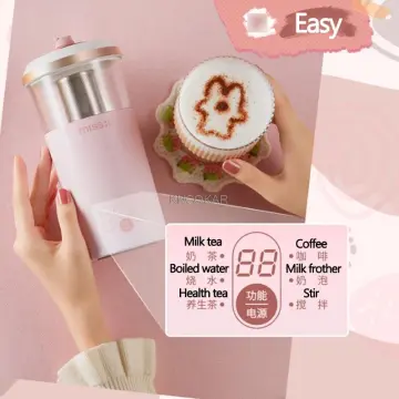 5 in 1 Portable Electric Coffee Maker Multictional Milk Tea Machine Milk  Frother Automatic Tea Maker DIY Milk Tea Office 350ml