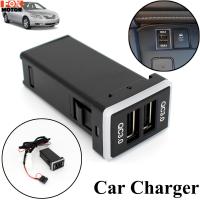 For Toyota Camry Collora RAV4 Yaris Car Charger QC3.0 Dual USB Port Phone Quick Charging Adapter Outlet LED Light Auto Styling Car Chargers