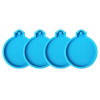 Christmas Resin Molds Silicone, 4 Pcs Resin Christmas Ornaments Round Shape Pendant Molds for Epoxy Resin, DIY Crafts