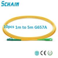 10pcs SC LC APC Patchcord Optical Patch Cord 2.0mm PVC G657 Fiber Jumper Simplex SM FTTH Optic Cable Fibra Optica