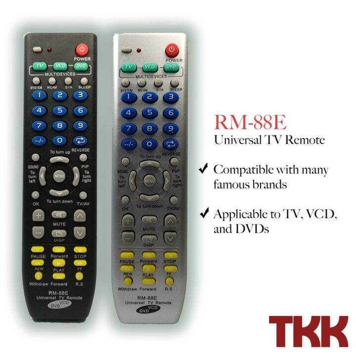 【READY STOCK】 ♦COD 3in1 TV VCD DVD Universal Remote Control RM88E