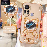 AnDyH Casing For infinix Hot 11S X6812 X6812B Phone Case Cute 3D Starry Sky Astronaut Desk Holder with lanyard