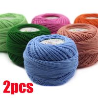 [HOT!] 2pcs Lace Yarn 100 Cotton Yarn for Crocheting Fine Combed Yarn Using 2.5mm Crochet Tshirt Yarn Knitting