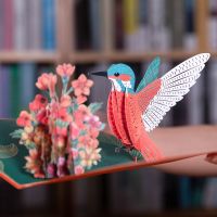 3D Pop Up Hummingbird Birthday Card with Envelope Animal Greeting Cards Handmade Gift Mothers Day Anniversary for Wife Women Mom