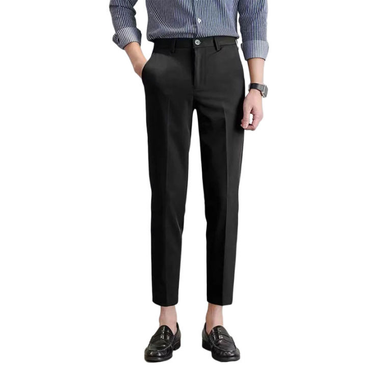 พร้อมส่ง-fashion-slacks-pants-men-x201-กางเกงผู้ชาย-กางเกงสแล็คชาย-กางเกง5ส่วนชาย-กางเกงเกาหลีชาย-กางเกง-ชาย-ผ้าฝ้ายยืด-กางเกงขายาวชาย