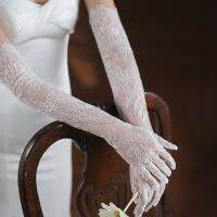 ┇ High Quality Wedding Gloves Long New Design 2023 Lace Elbow Tulle Gloves All Finger Womens Wedding Dress Party Accessories