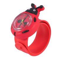 Child Boy Girl Ladybug Adorable Cartoon Silicone Watch - Color: Red