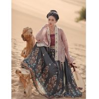 【CW】 HuaChaoJi Original Song Hanfu 4.5M Piece Printed Sling Skirt Chinese Outfit