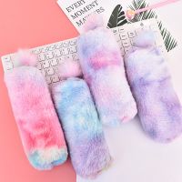 Gradient Lovely Girl Plush With Ball Pencil Case Stationery Storage Bag Escalar Papelaria Escolar School Supplies Pencil Cases Boxes