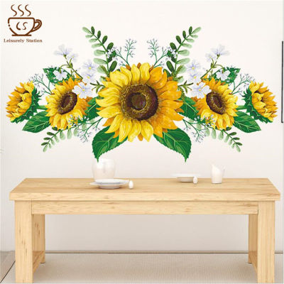 1PC Removable Sunflower Wall Sticker Kitchen Waterproof Decals Wall Stickers for Kids Room Living Room Bedroom Home Decoration