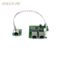 ✜❡❂ OEM factory direct mini fast 10 / 100mbps 3-port Ethernet network lan hub switch board two-layer pcb 3 rj45 5V 12V head port