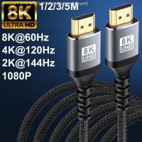 【CW】❐✥✧  1/2/3/5/M Braid 8K 60Hz To 2.1 Male Audio video Cable 48GbpsFor Laptop Computer PS4