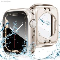 Waterproof Case For Apple Watch 7 8 45mm 41mm 49mm 44mm 40mm Glass Screen Protector Cover Case Bumper iWatch 4 5 SE 6 7 8 Ultra