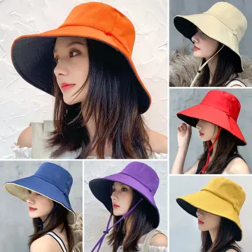 Lady Anti-UV Wide Brim Bucket Hat Bow Knitted Straw Cap Foldable Japanese  Casual