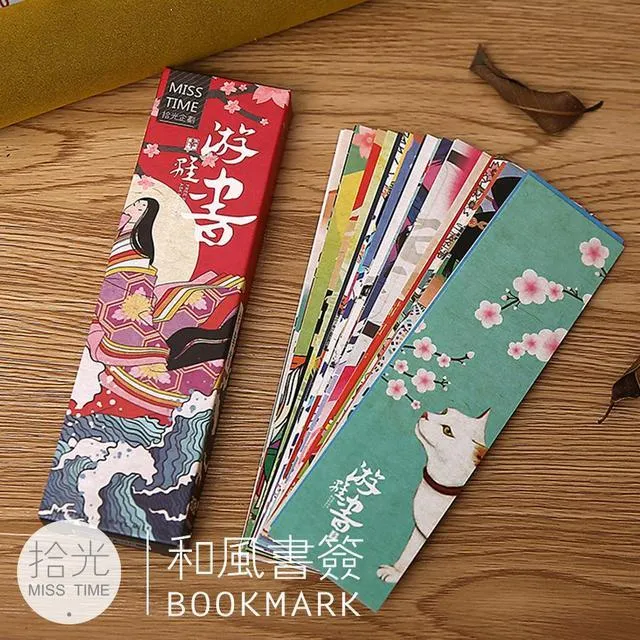 30-sheets-pack-paper-bookmark-vintage-japanese-style-book-marks-for-school-student