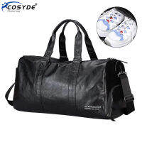 2021 New Sports Gym Bag Lady Leather With Letter Printing Fitness Bag For Shoes Male Solid Color Black Red Travel Shoulder Bag