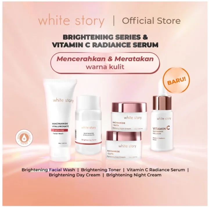 [bpom] White Story Brightening Series With Vitamin C Serum Paket Wajah 