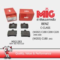 MIG 1283  ผ้าเบรกหลัง / ผ้าเบรคหลัง MB C-CLASS C180 C200 C220 (W202) 1998-2000 / (W203) C180 2002