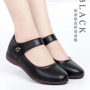wtMei New Fashion PU Leather Shoes Cowhide Bottom Shoes Single Shoes Flat