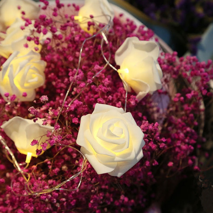 สงสัย-3เมตร-usb-20led-กุหลาบไฟประดับประดิษฐ์ทางดอกไม้สว่างสำหรับวันวาเลนไทน์งานแต่งงานสีขาวอบอุ่น