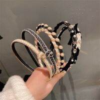 【CW】 bow pearl hairpin headband female spring style French retro wild go out high-end head