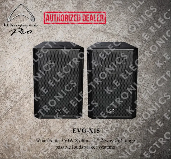 EVO-X15 Wharfedale Pro 15" 2-way 350W Passive PA Loudspeaker System (1 ...