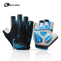 hotx【DT】 Cycling Anti-slip Anti-sweat Men Half Gloves Breathable Anti-shock MTB