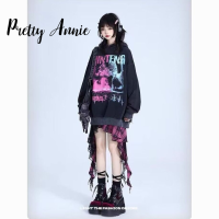 Pretty Annie สื้อกันหนาว เสื้อแขนยาวผญ เสื้อเเขนยาว สไตล์เกาหลี ใหม่ กราฟฟิตี้ เสื้อแขนยาวฮูด เสื้อกันหนาวมีฮู้ด 2023 ใหม่  WWY23912AM 37Z230915