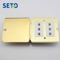 SeTo Flip Cover Type Floor Socket Six Ports Network RJ45 Cat5e Socket Wall Plate Keystone Floor Receptacle