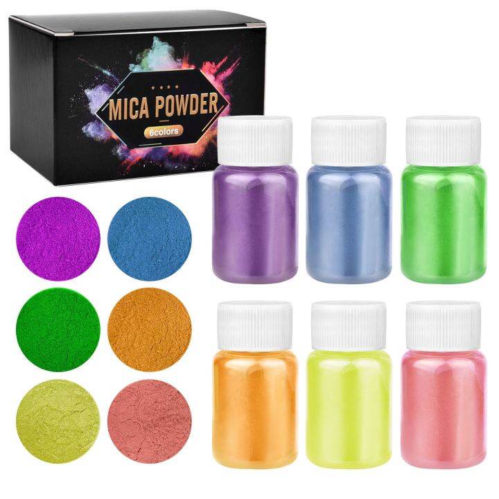 4/6Colors/Box Mica Powder Powdered Pigments Set Epoxy Resin Dye Resin