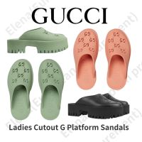 COD▤∏ SALE!! Made in Italy / Hollow GG Rubber Material Ladies Hollow G Platform Sandals