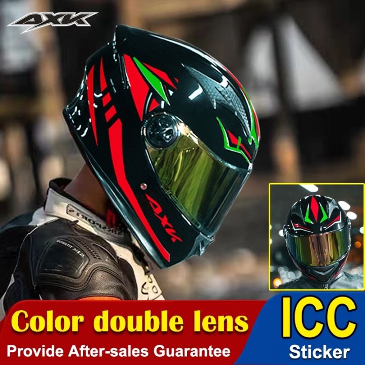 ICC Stickers！Helmet Full Face Motorcycle Double Visor Helmet Motorcycle