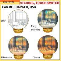 CIRETEX เรืองแสงกลางคืน โคมไฟโต๊ะ ปลั๊กยูเอสบี เอฟเฟกต์แสงเงาขั้นสูง ไฟกลางคืนแสง สร้างสรรค์และสร้างสรรค์ มี3สี ภาพแอลอีดี บ้านในบ้าน
