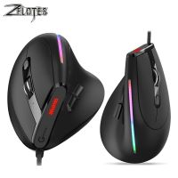 ZELOTES USB Wired Vertical Gamer Mouse 9 Buttons RGB Gaming Optical Mice Ergonomic 12800 DPI Adjustable for PC Computer