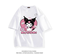 LittleQueenOfficial Kawaii Sanrio Anime My Melody Kuromi เสื้อยืดแขนสั้นผ้าฝ้ายสำหรับเด็กผู้ชายและเด็กผู้หญิงนักเรียนฤดูร้อนพิมพ์ลายเข้าทุกชุด1BT0323 3-12ปี