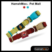 HamshMoc ปลอกคอสุนัขปรับได้ Soft Nylon Pet Puppy Collar ปักลายน่ารัก Bichon Teddy สำหรับสุนัขขนาดเล็กเดินวิ่ง