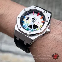 G-Shock Customized AP Style White Music Dial Silver Case Gen4 Black Rubber