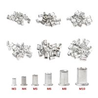 【CC】 10/20/50pcs M4 M5 резьбовые заклепки Aluminum Alloy Rivet Flat Threaded Insert Nutsert Cap