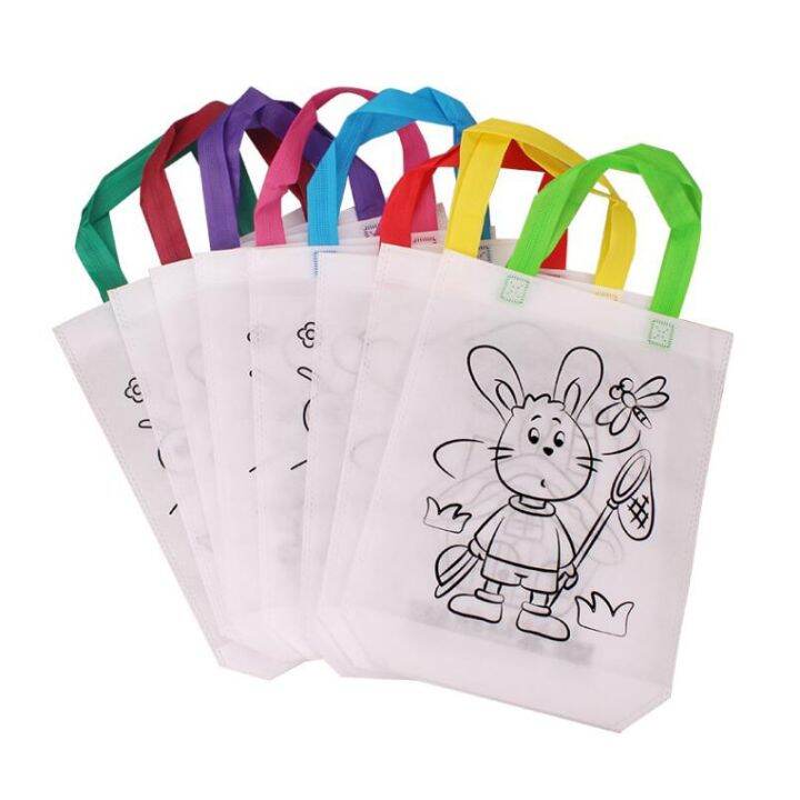 5-sets-diy-graffiti-bag-with-markers-handmade-painting-non-woven-bag-for-children-arts-crafts-color-filling-drawing-toy-gyh