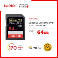 SanDisk Extreme Pro SDXXY 64GB, SDXC, V30, U3, C10, UHS-I, 170MB/s R, 90MB/s W, 4x6, Lifetime Limited - 64GB (SDSDXXY_064G_GN4IN) ( เมมโมรี่การ์ด ไมโครเอสดี การ์ด )