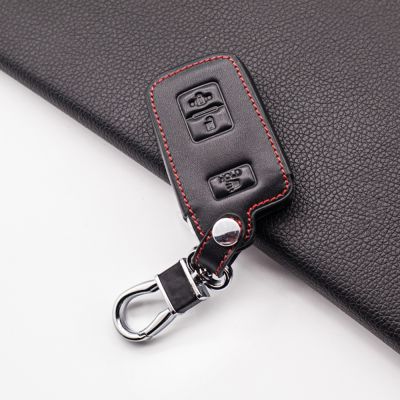 ✎❁ New Leather Car Key Cover Case for Toyota Land Cruiser Tacoma Highlander Prius 2013 2016 2017 3 Button Fob Shell Remote Holder
