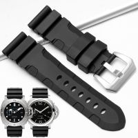 ▶★◀ Suitable for Black Silicone Watch Strap Suitable for Panerai Submariner 1164 PAM01209 Series 22 24mm Rubber Watch Strap