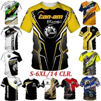 2023 In stock can-am 3d motorcycle brp  printed t-shirt racing team personality t-shirt top，Contact the seller to personalize the name and logo