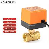 DN15/DN20/DN25/DN32 AC 220V Brass Electric Motorized Thread Ball Valve 2 Way 3 Wire DC 12V Solenoid Water Valve with Actuator