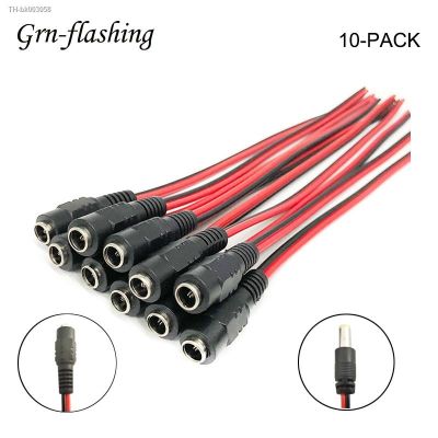 ♟✁♟ 10pcs Male Female DC Power Cable Connector 5.5x2.1mm Plug Wire 2pin Adapter Cable 5.5x2.1mm 2 Pins Jack TV LED Tape Strip Light